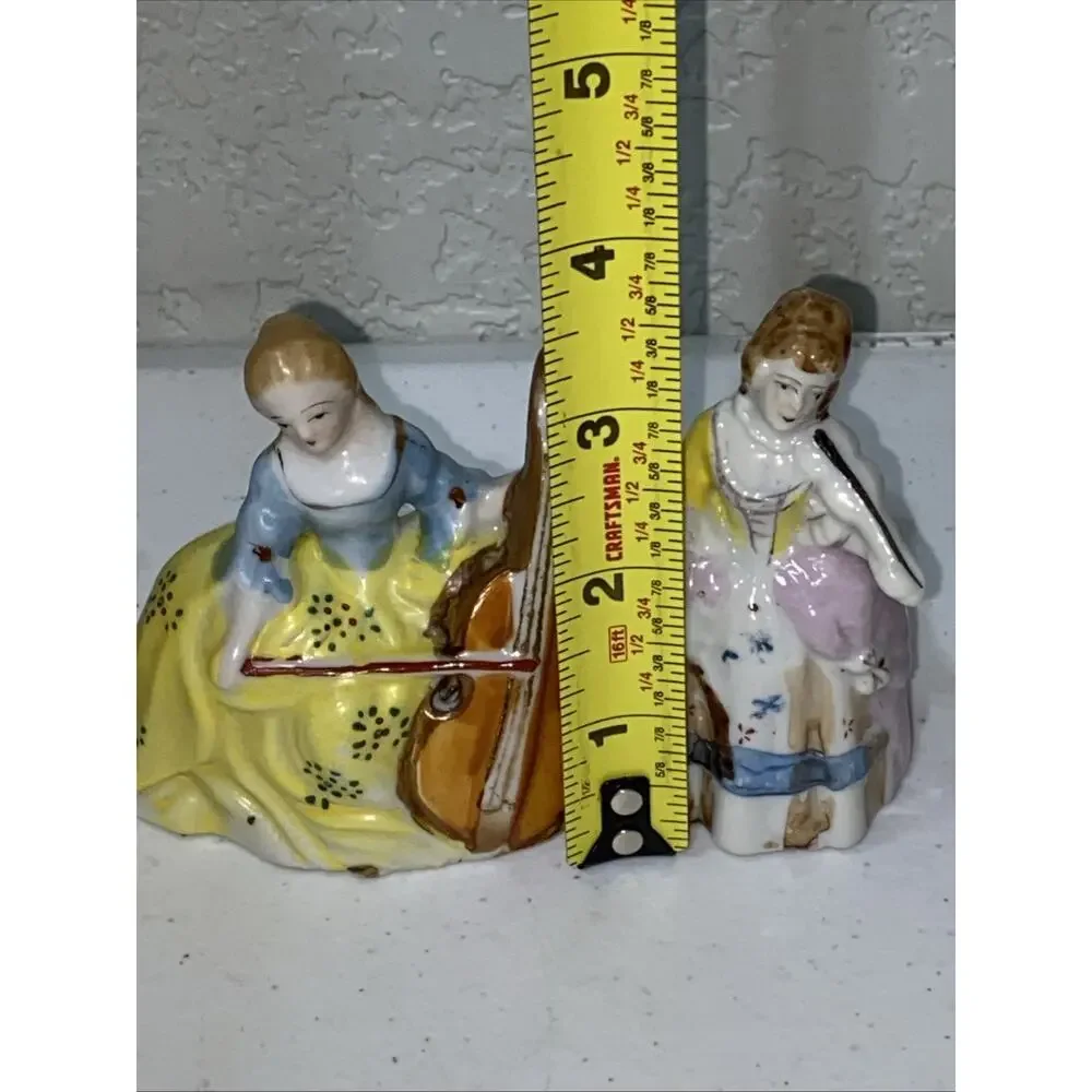 Lot Of 4 Porcelain Figurines Made in‎ Occupied Japan Woman Female Musician 3.5